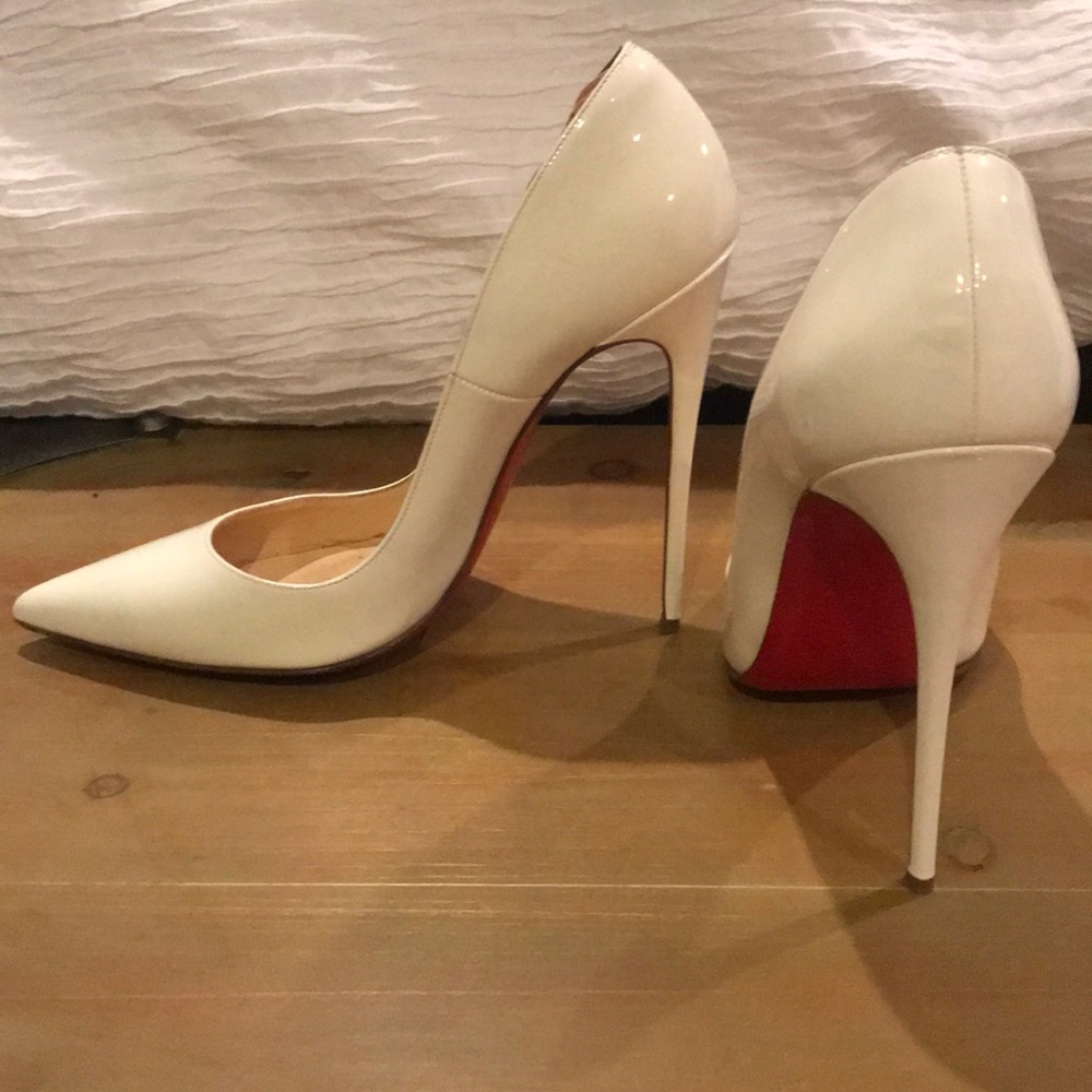 SALE Christian Louboutin - White Patent So Kate